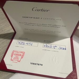 Cartier Red Certificate Holder